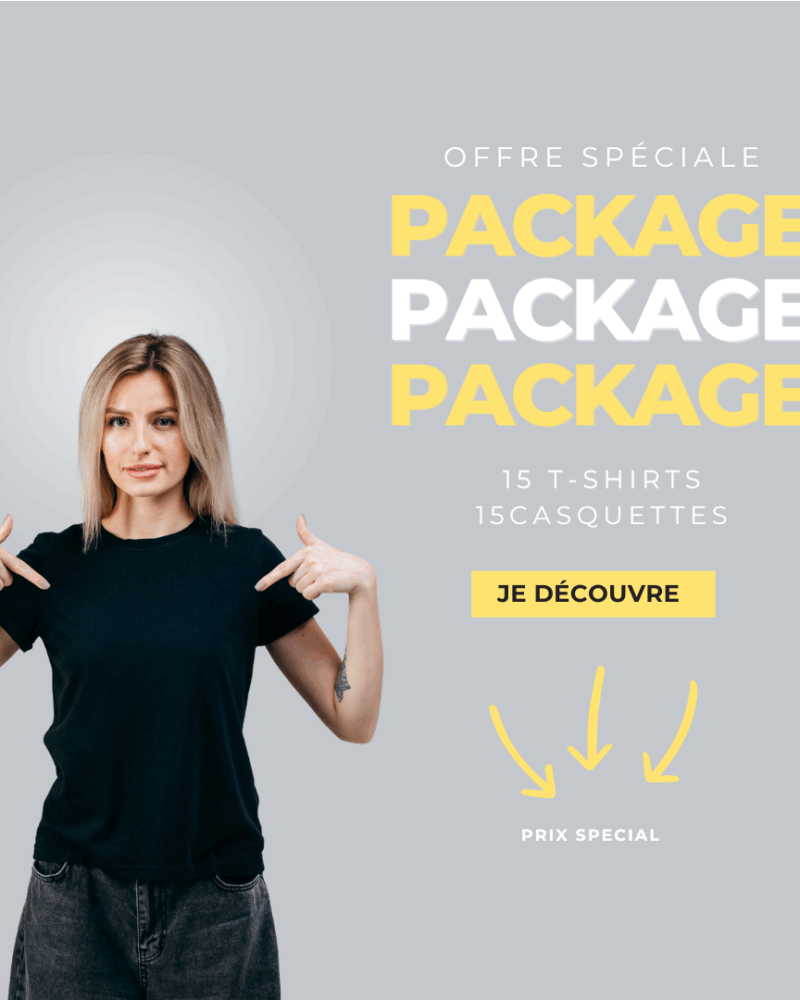 Pack 15 T-shirts + 15 Casquettes Personnalisés