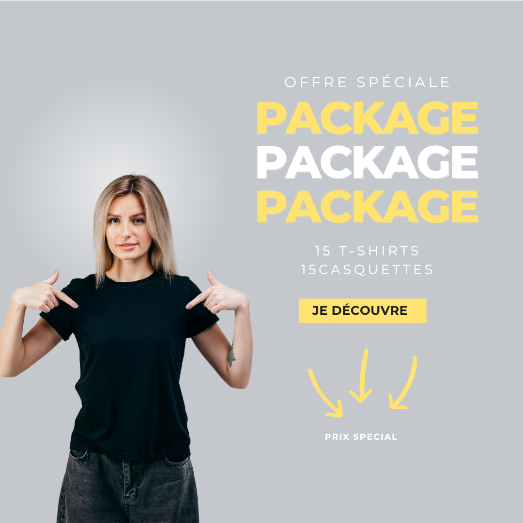 Pack 15 T-shirts + 15 Casquettes Personnalisés